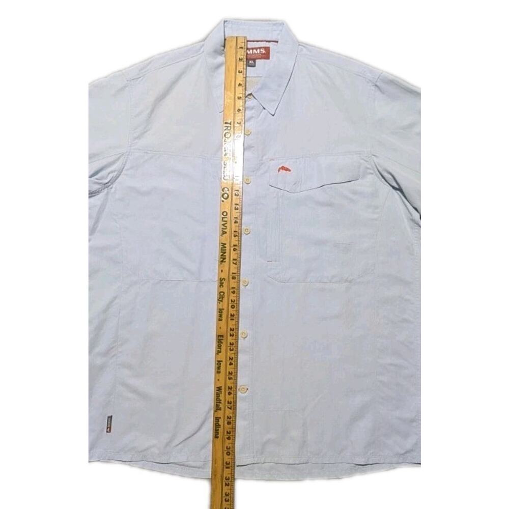 Simms Fishing Products Shirt XL Light Blue Long Sleeve Vented Button Up Outdoor - Picture 10 of 12